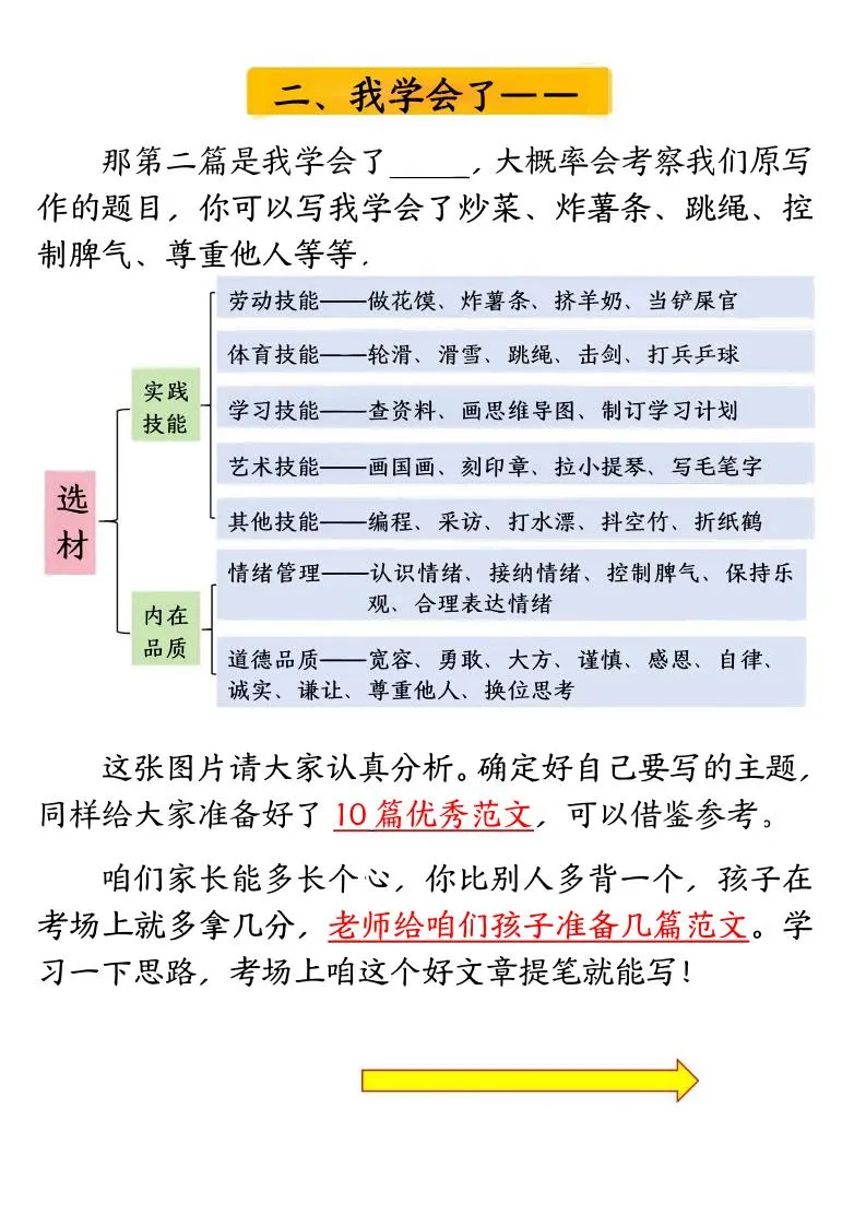 四年级下册语文期末复习押题作文-学海库