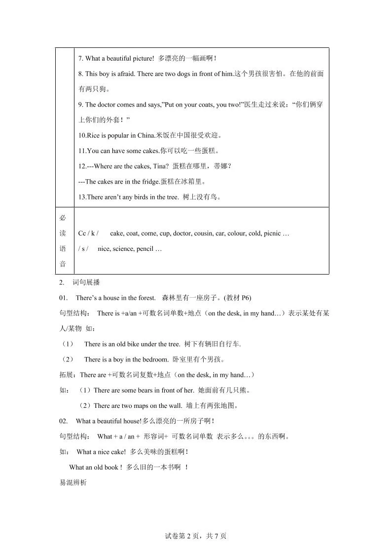 【单元热点难点】译林版（三起）英语五年级上册Unit1Goldilocksandthethreebears教材划重点-学海库