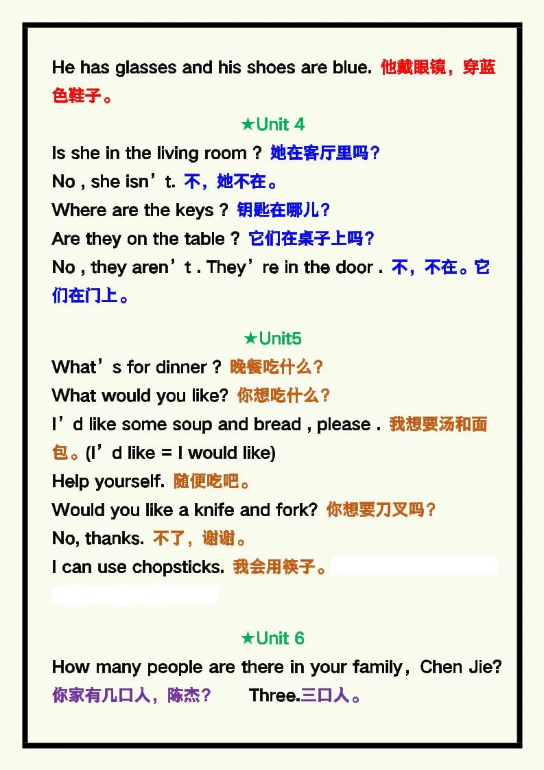 【2025秋新版】四年级英语上册《期末常考重点句子汇总》！-学海库