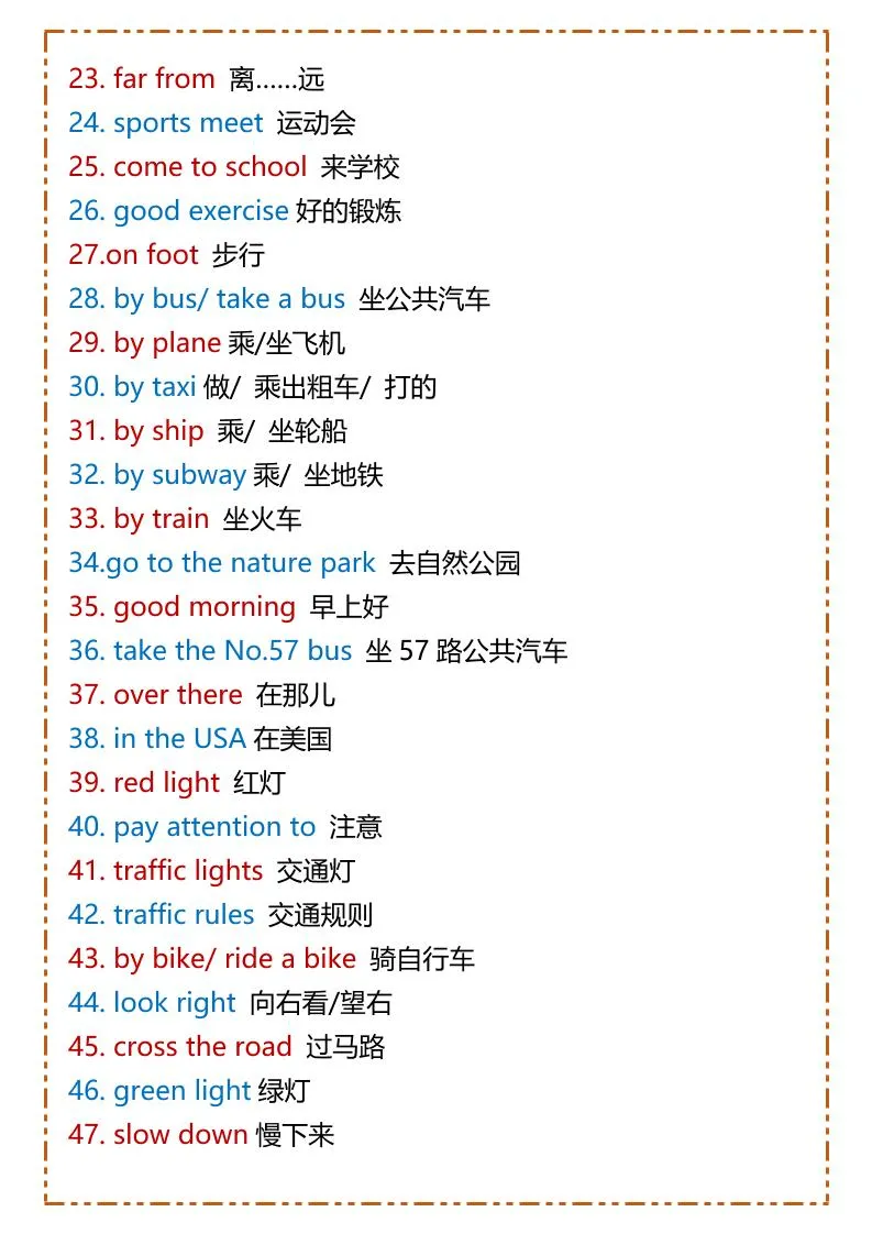 【2025秋新版】六年级上册英语短语96个-学海库