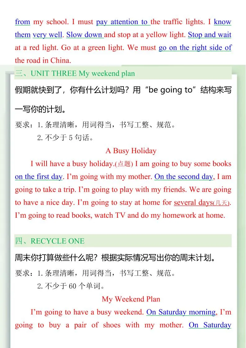 【2025秋新版】六年级上册必背英语作文范文大全-学海库