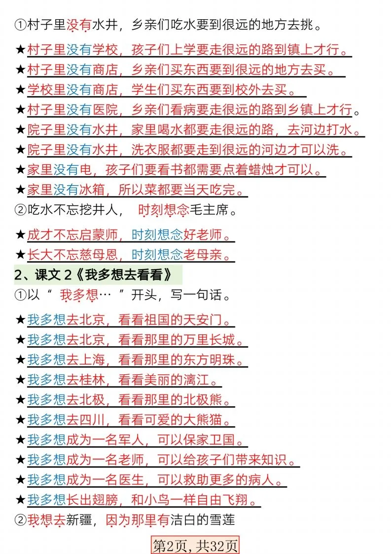 【句子专项】新版一年级语文下册常考必备句子专项(1)-学海库