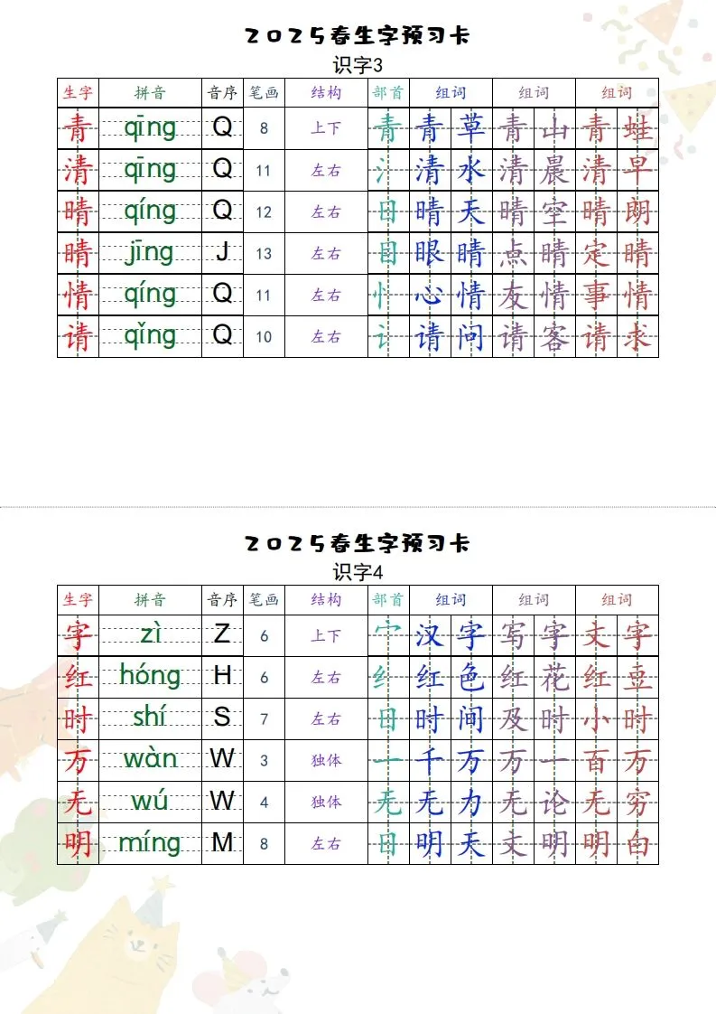 25一下语文【预习卡】-学海库