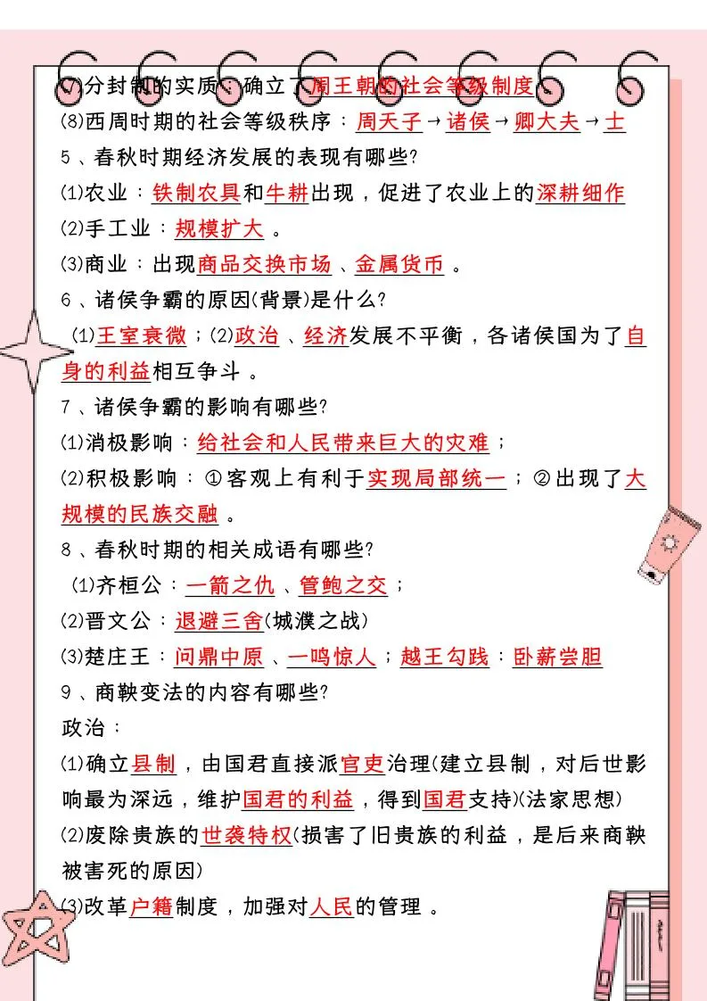 【2025秋新版】_七年级历史上册：34道必考核心简答题-学海库