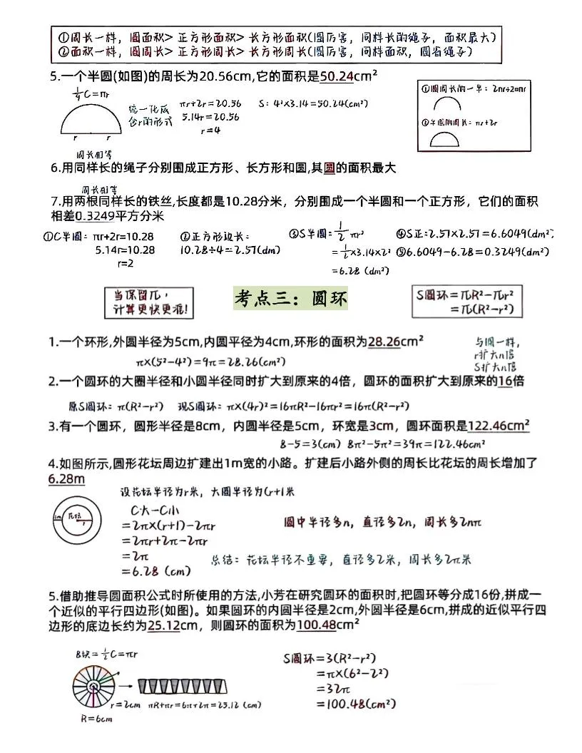 六上数学《圆》9类题型-学海库