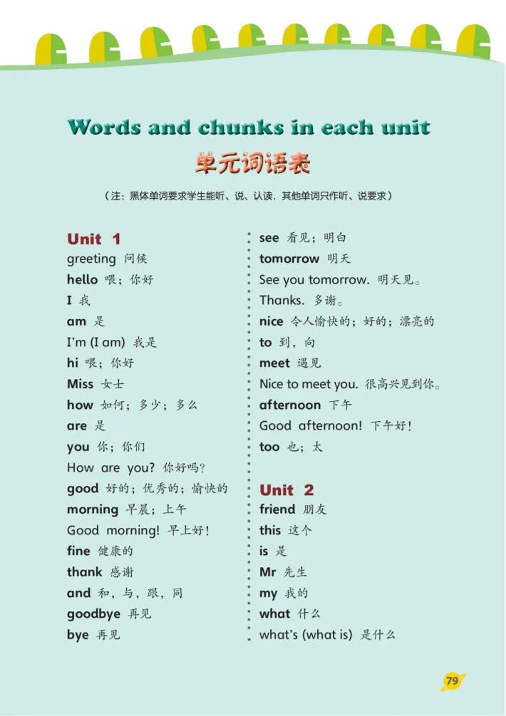 三上英语（鲁科版）单词表