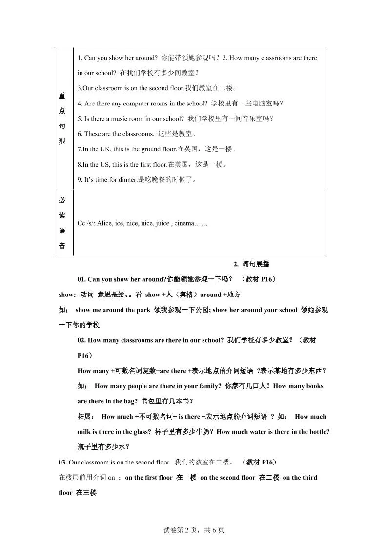 【单元热点难点】译林版（三起）英语五年级上册Unit2Anewstudent教材划重点-学海库