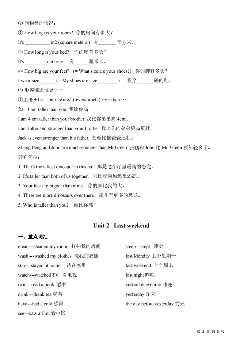 六下人教版PEP英语期末复习知识总结-学海库