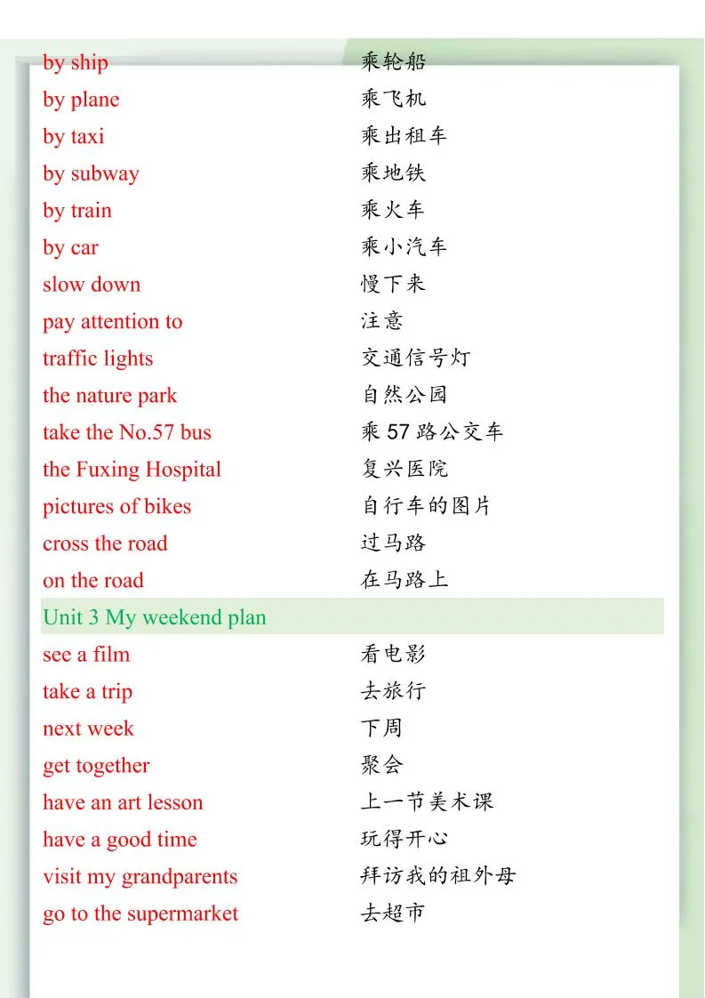 【2025秋新版】六年级上册常考英语短语-学海库